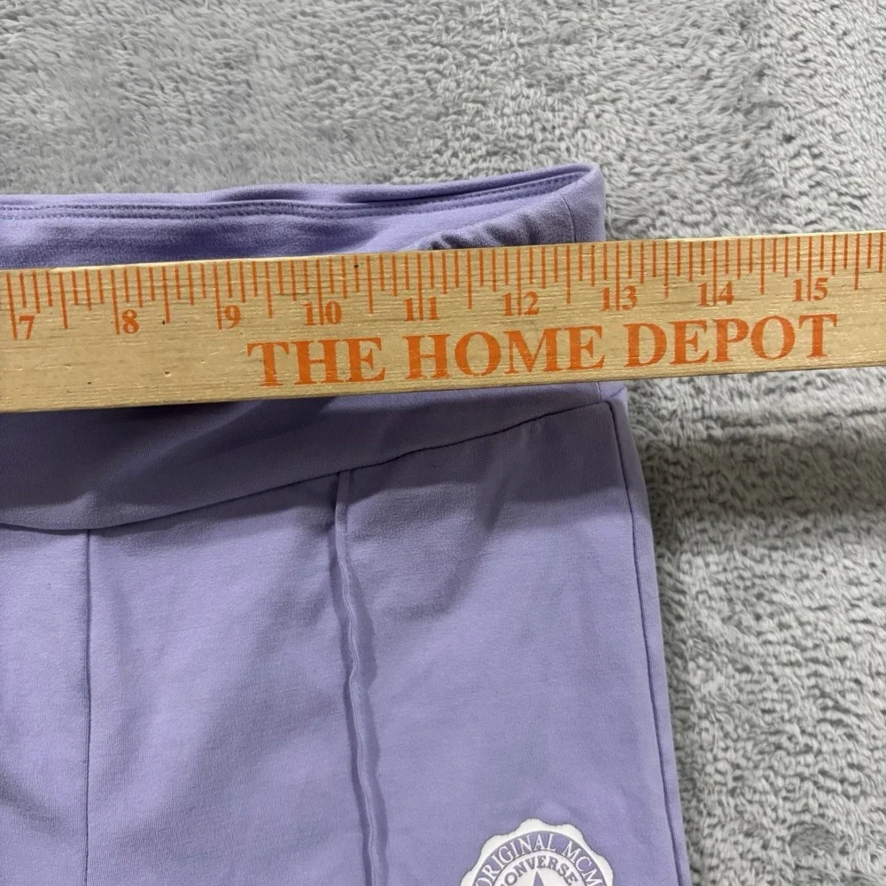 Converse Flare Leggings Youth Medium 10-14 High Rise Violet Chuck Patch Logo